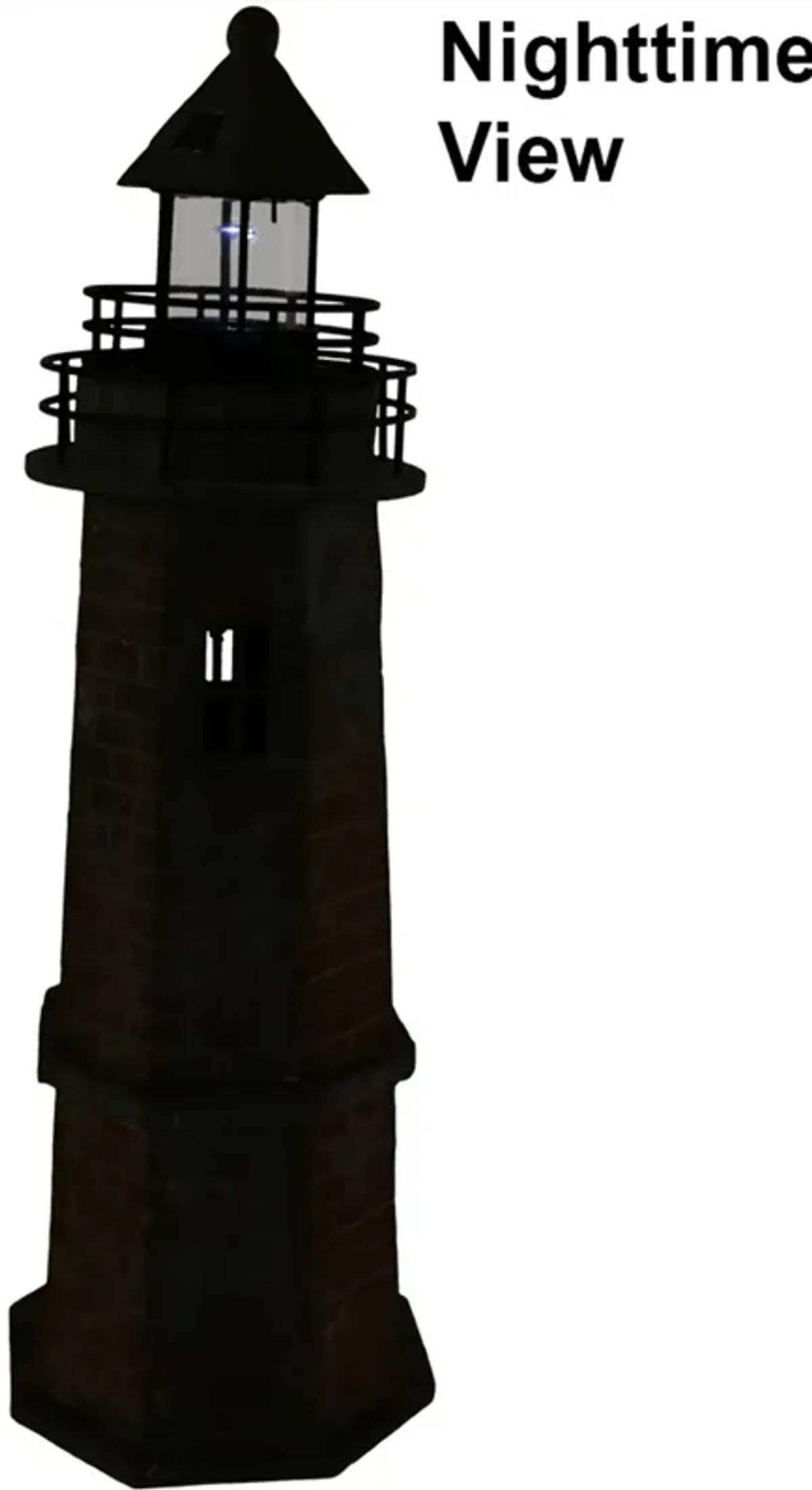 Sunnydaze 35 in Resin and Stone Solar LED Lighthouse Nautical Statue