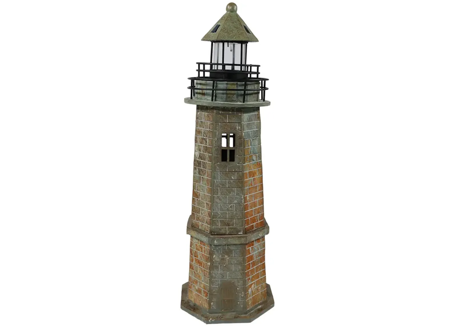 Sunnydaze 35 in Resin and Stone Solar LED Lighthouse Nautical Statue