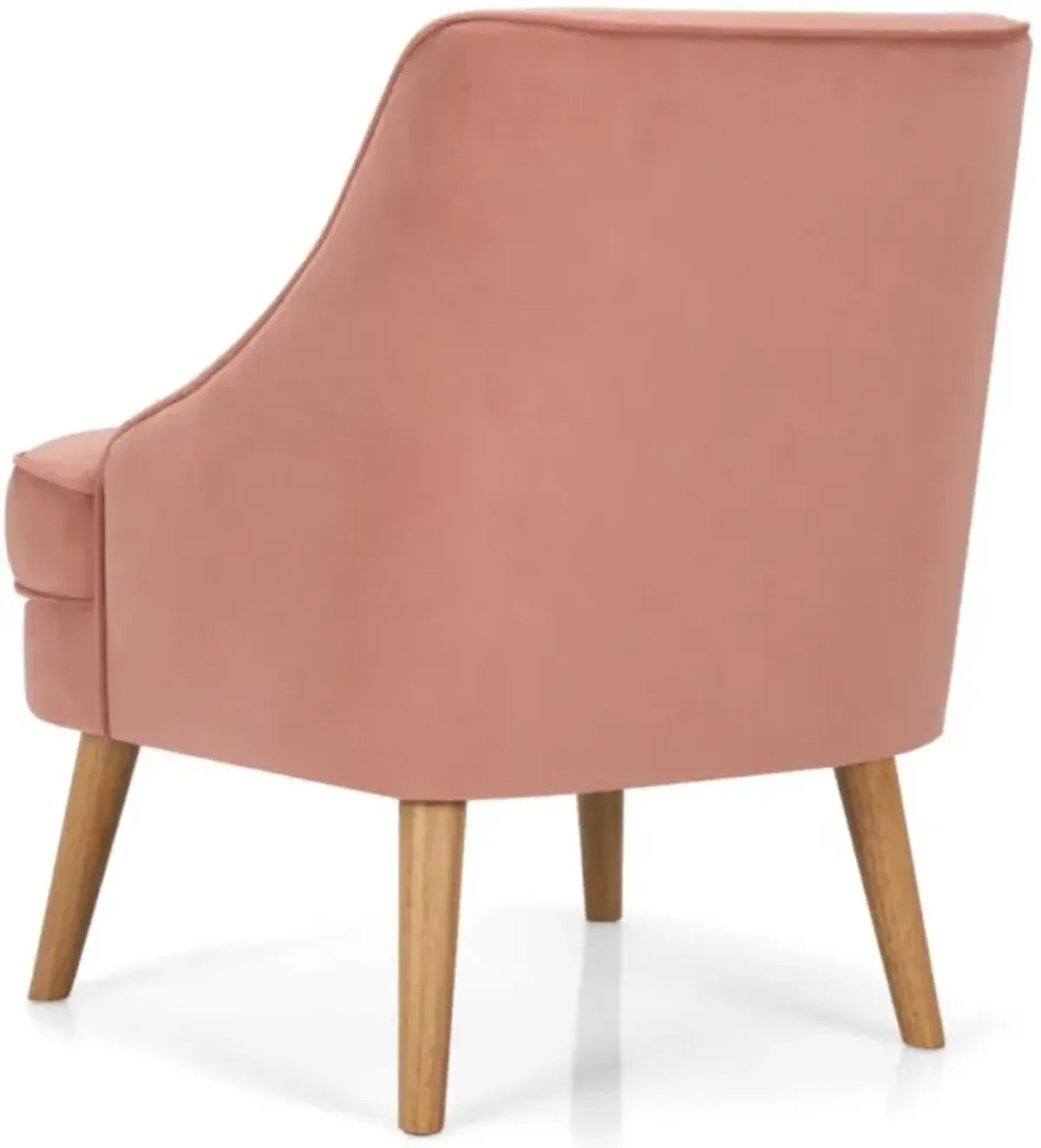 Hivvago Mid Century Velvet Accent Chair with Rubber Wood Legs for Bedroom