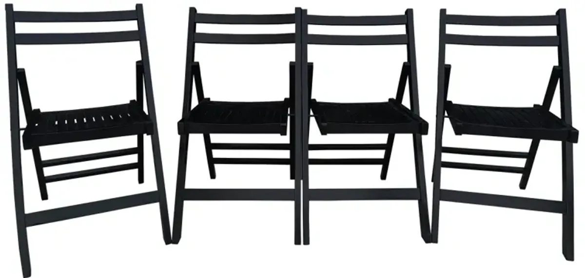 Furniture Slatted Wood Folding Special Event Chair, Set Of 4, Folding Chair, Foldable