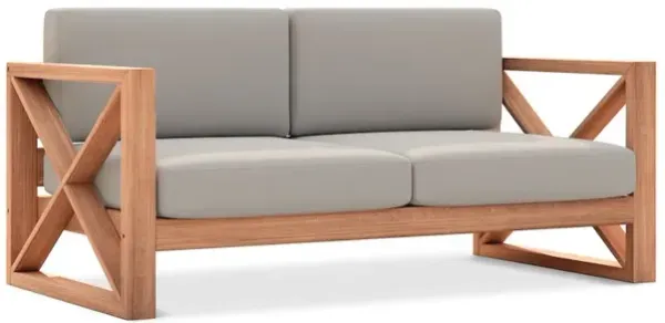 Meridian Furniture Anguilla Grey Water Resistant Fabric Outdoor Loveseat