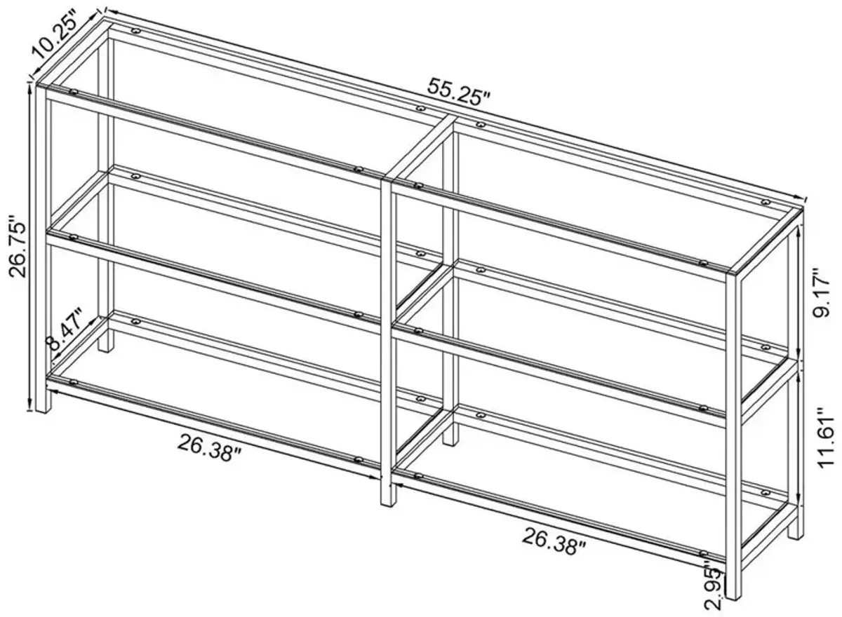 Kate 2-tier Bookcase Black Nickel