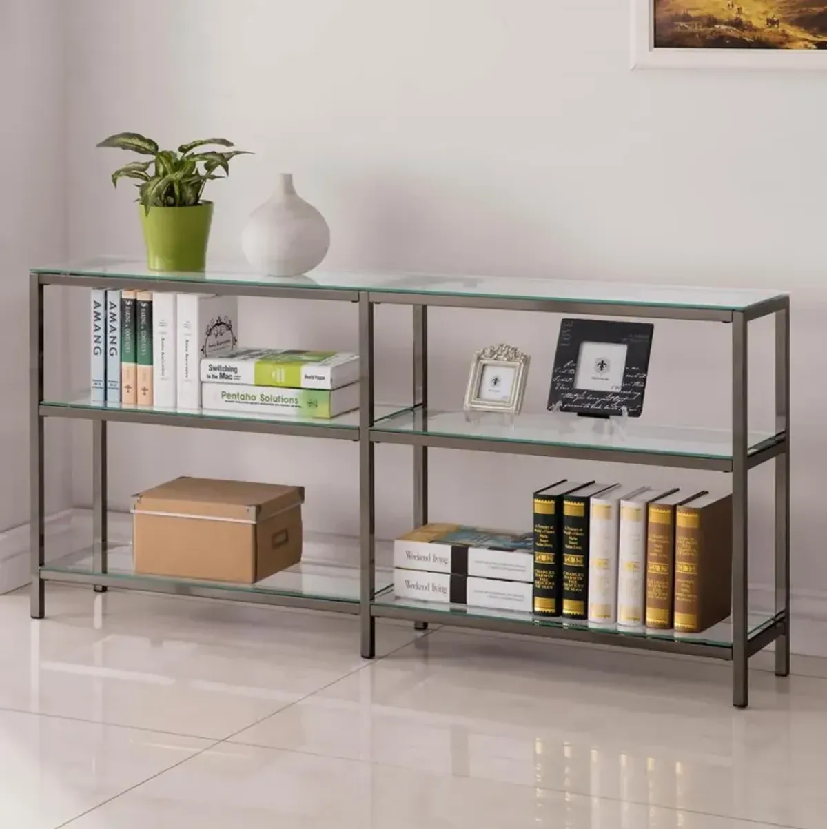 Kate 2-tier Bookcase Black Nickel