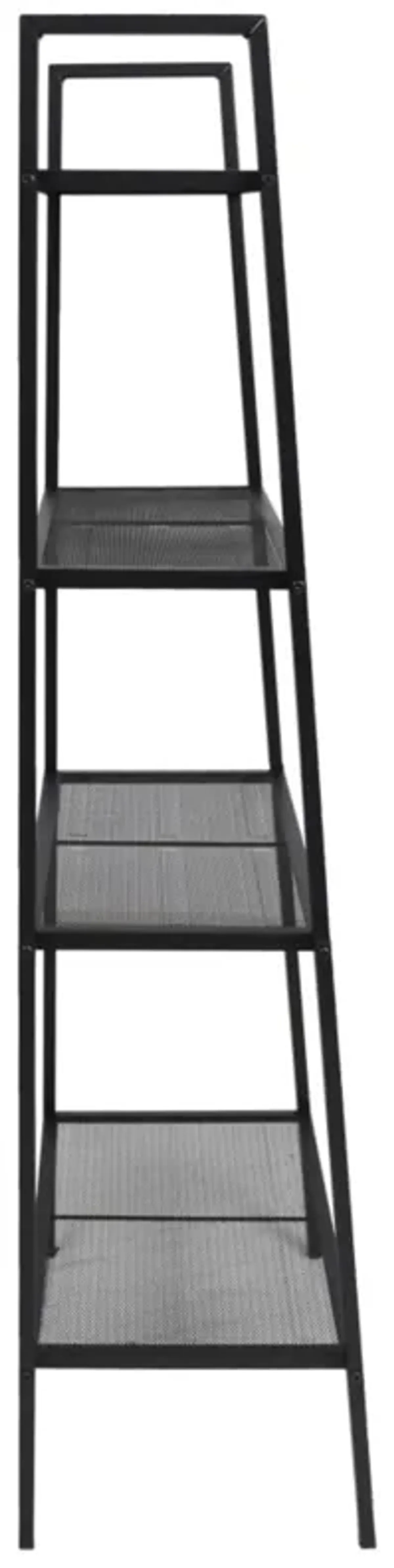 vidaXL Ladder Bookcase 4 Tiers Metal Black