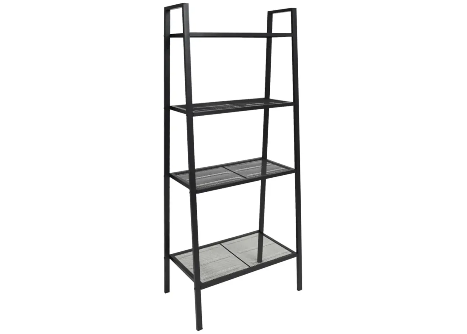 vidaXL Ladder Bookcase 4 Tiers Metal Black