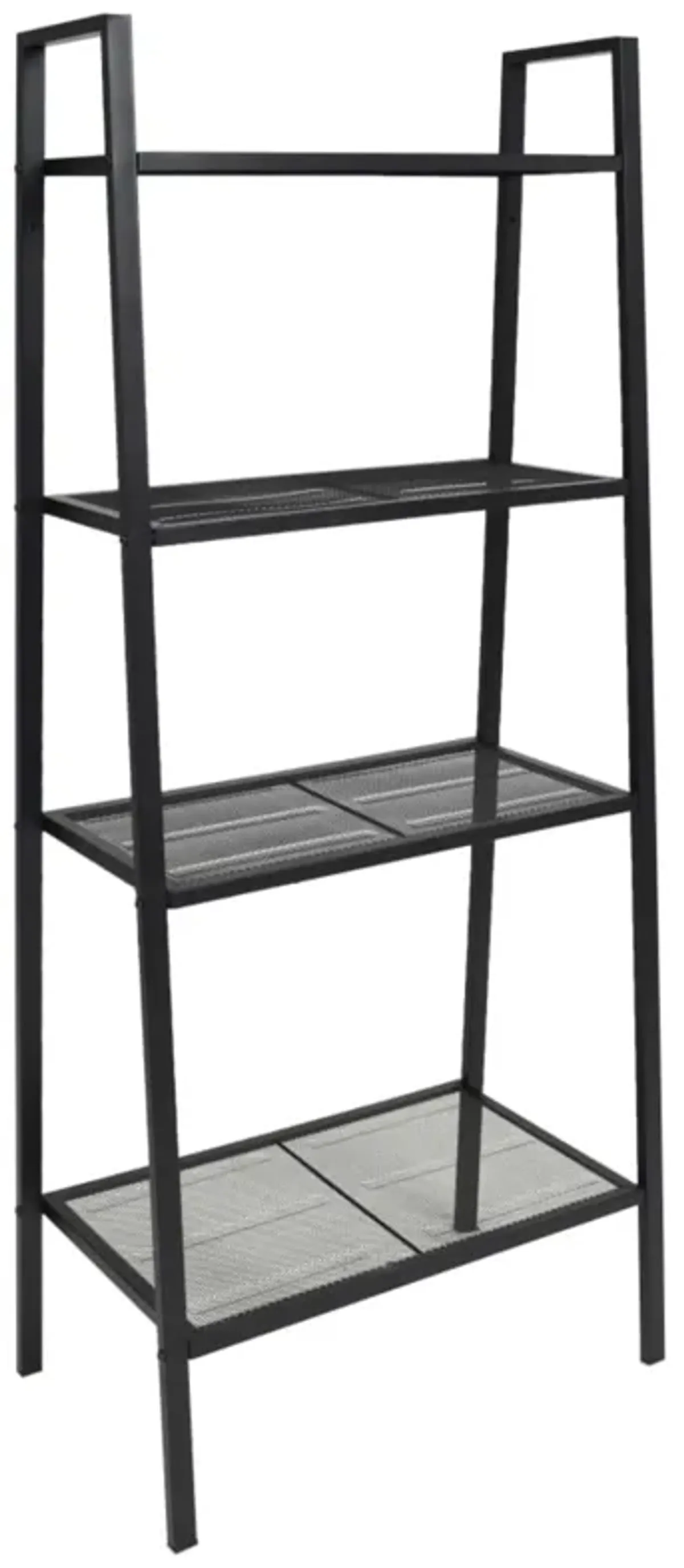 vidaXL Ladder Bookcase 4 Tiers Metal Black