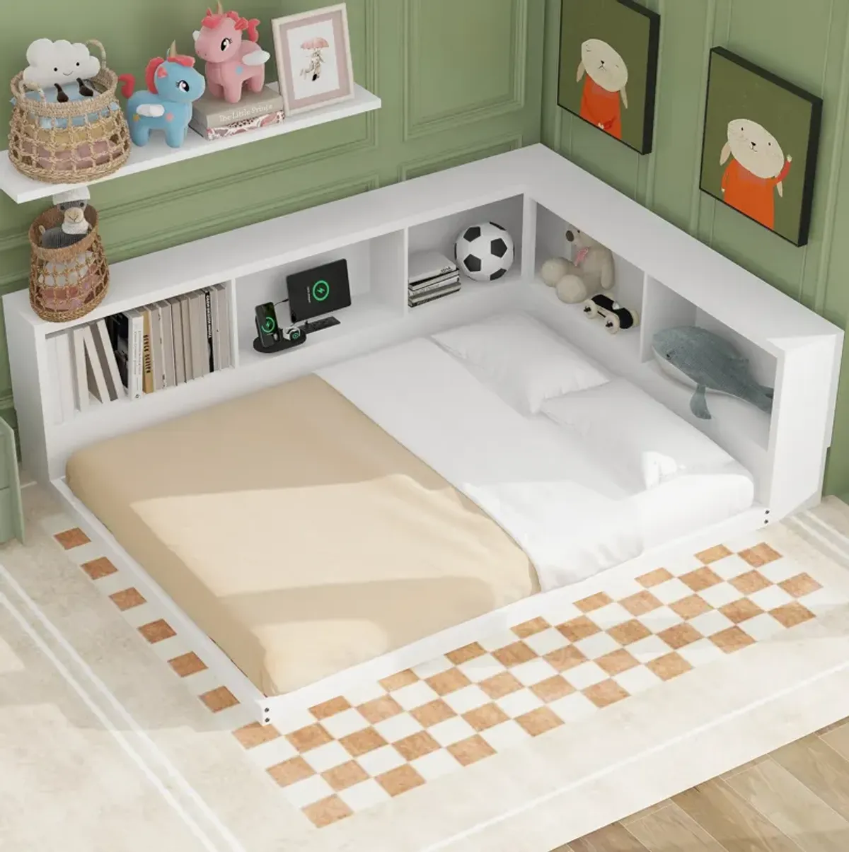Merax Daybed Bed with Storage Cabinets and USB Ports