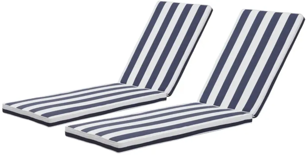 2 Pieces Set Outdoor Lounge Chair Cushion Replacement Patio Furniture Seat Cushion Chaise Lounge