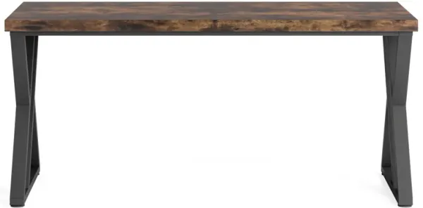 Tribesigns Writing Computer Desk, 55 inch Heavy Duty Study Desk with Z-Shaped Metal Leg, Modern Simple Home Office Computer Desk, Rustic Brown