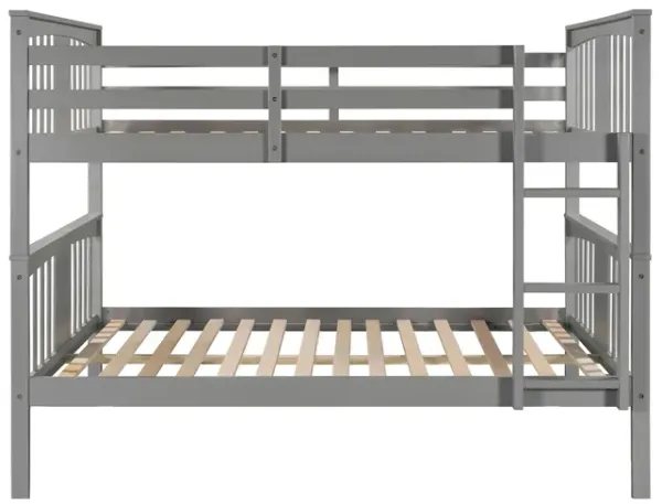 Full over Full Bunk Bed with Ladder for Bedroom