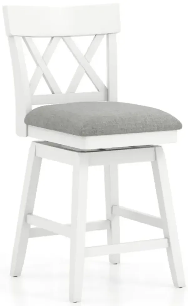 Hivvago 26 Inch Bar Stool with Contoured Backrest and Swivel Padded Seat