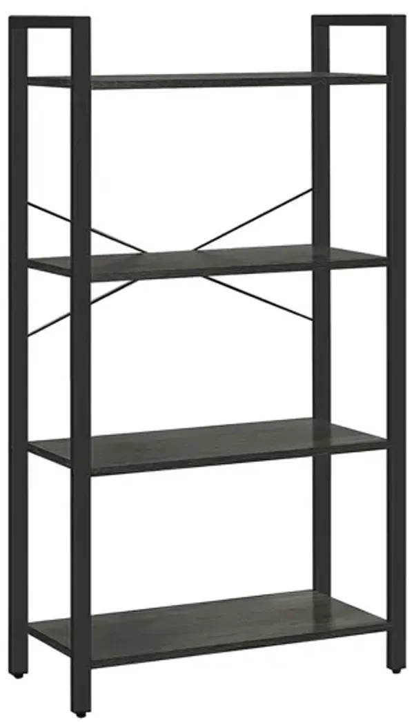 4-Tier Bookshelf – Freestanding Bookcase for Living Room, Bedroom, or Office Storage and Display