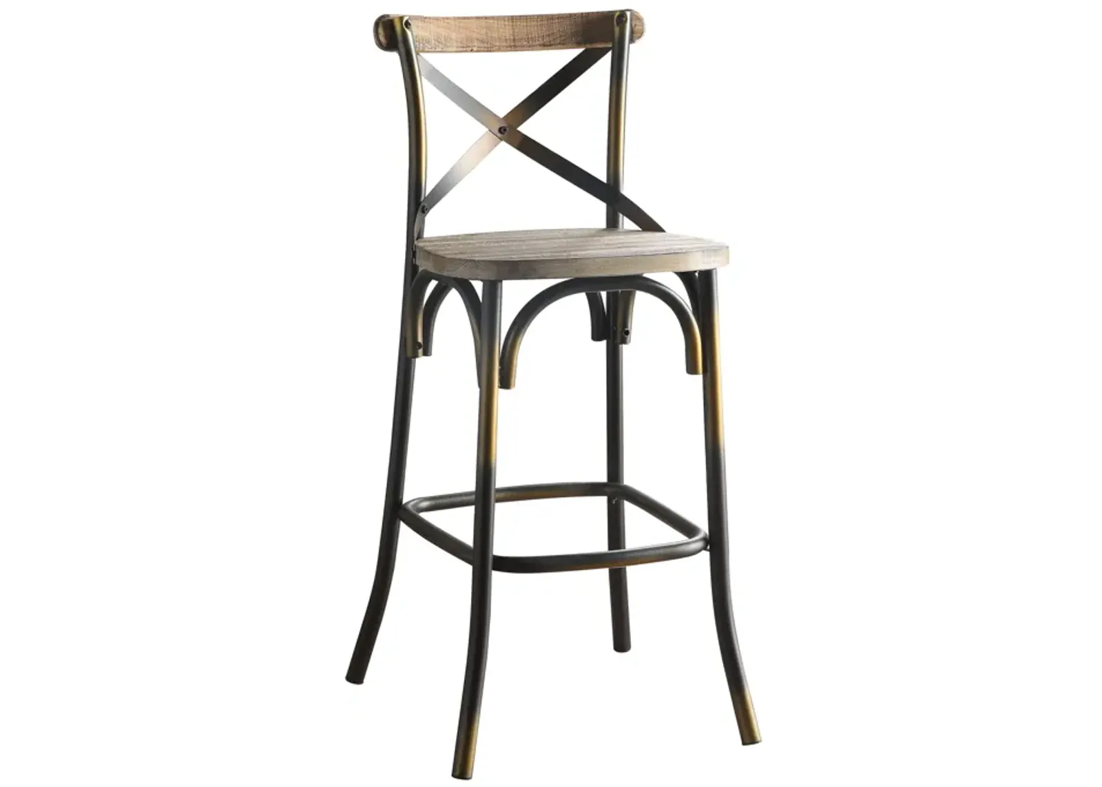 ACME Zaire Bar Chair, Antique Copper & Antique Oak