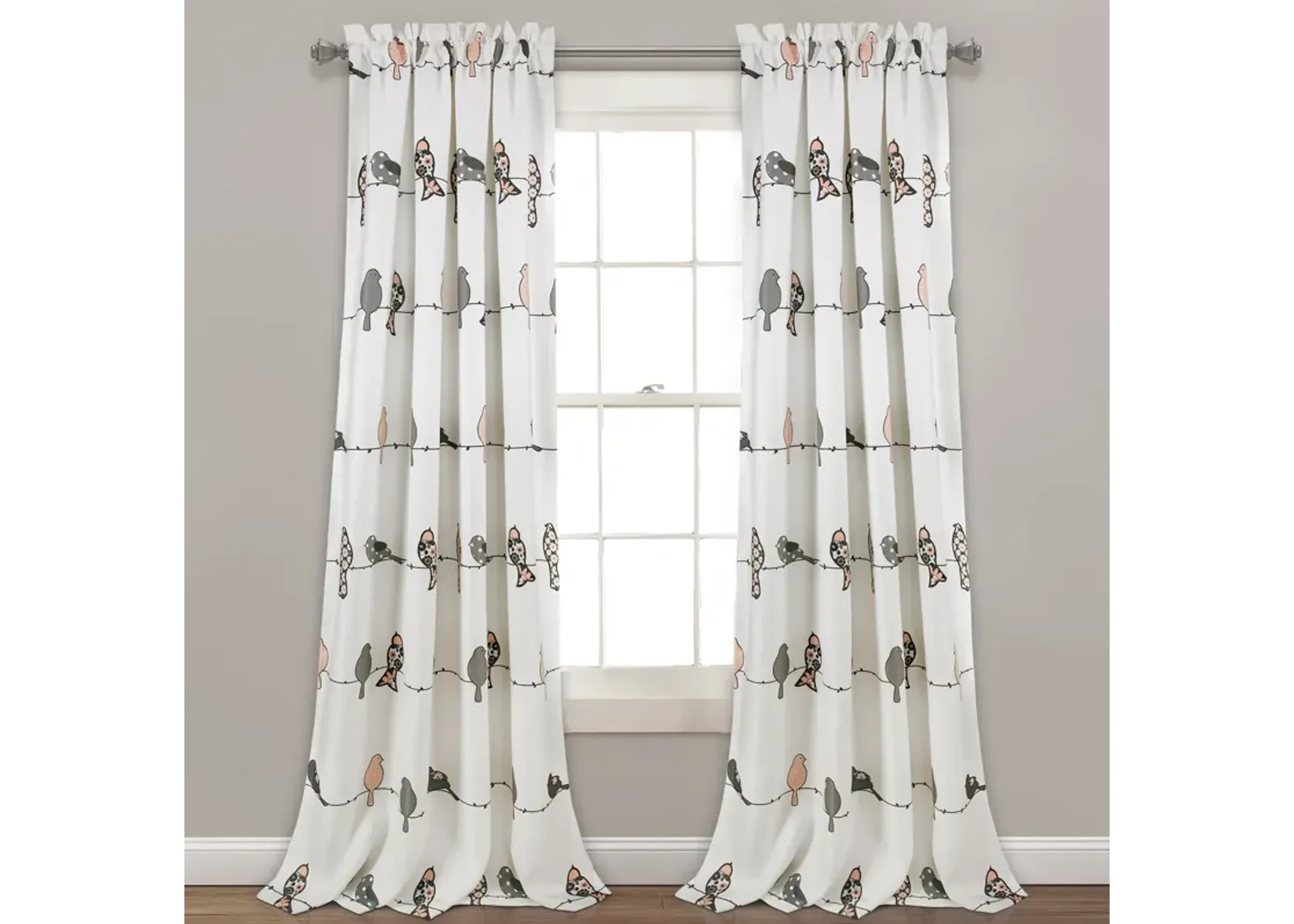 Rowley Birds Light Filtering Window Curtain Panels