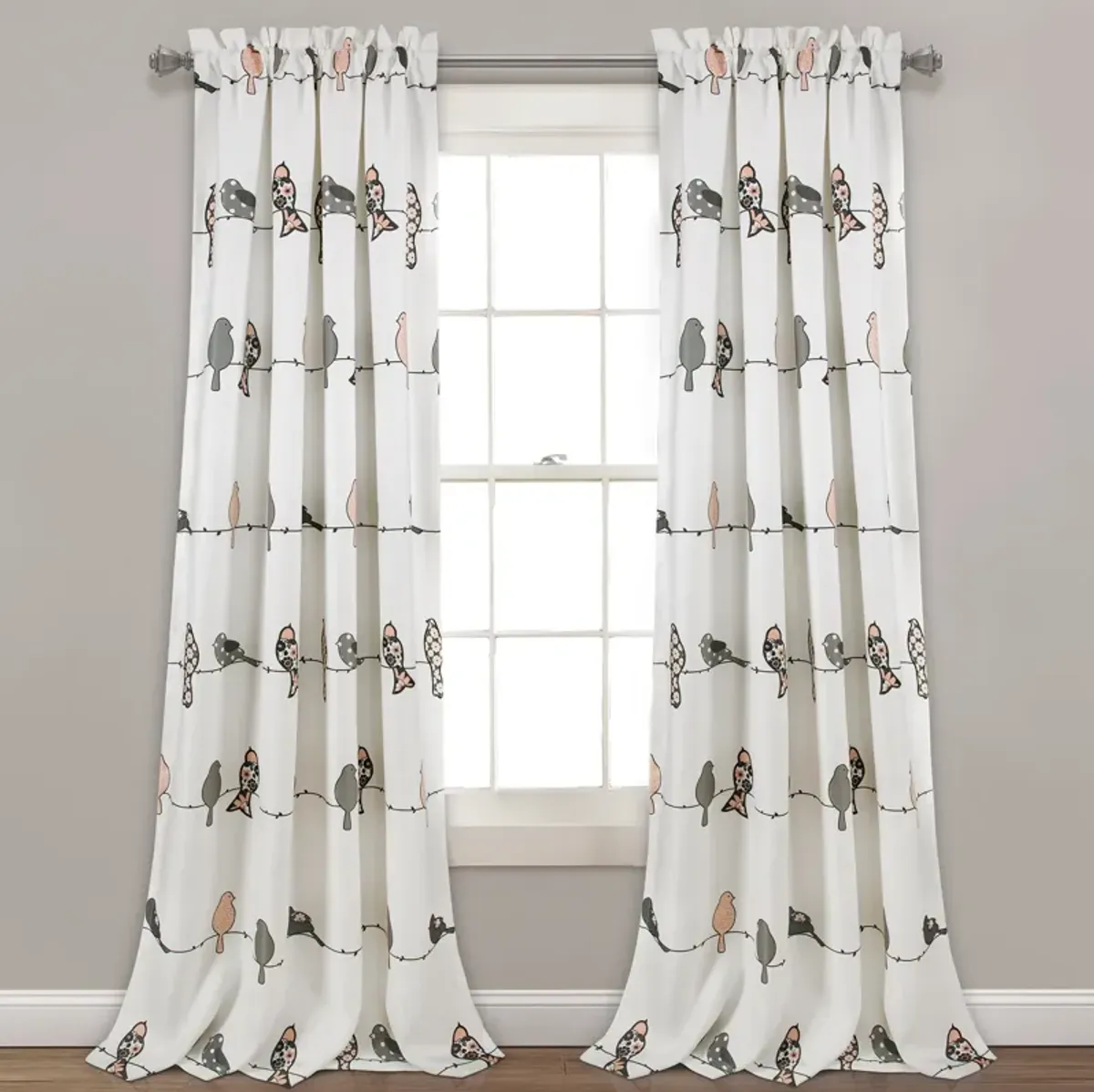 Rowley Birds Light Filtering Window Curtain Panels