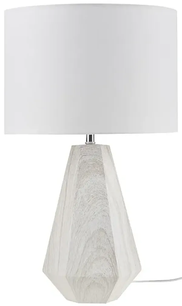 Gracie Mills Janiya 23" Faux Wood Texture Resin Table Lamp