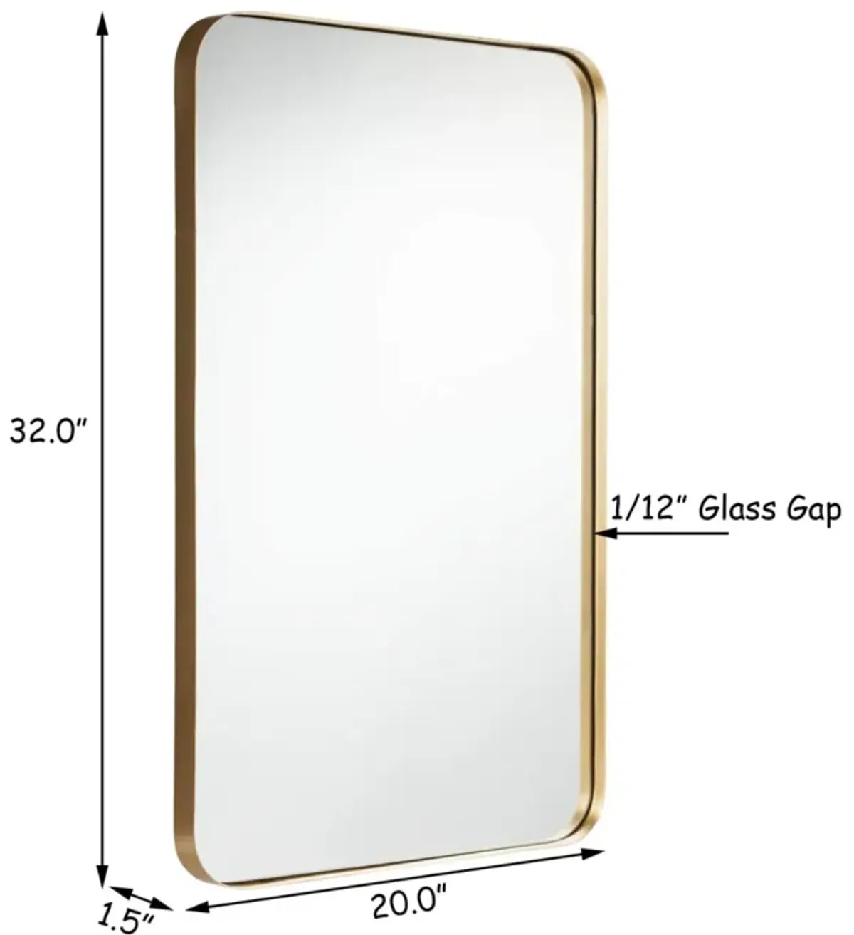 32" x 20" Metal Frame Wall-Mounted Rectangle Mirror