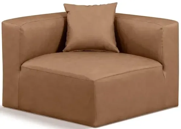 Meridian Furniture Cube Brown Vegan Leather Corner Chair