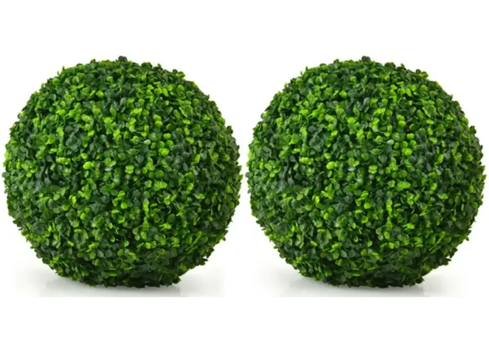 Hivvago 2 Pieces Artificial Topiary Balls Faux Boxwood Ball Plants