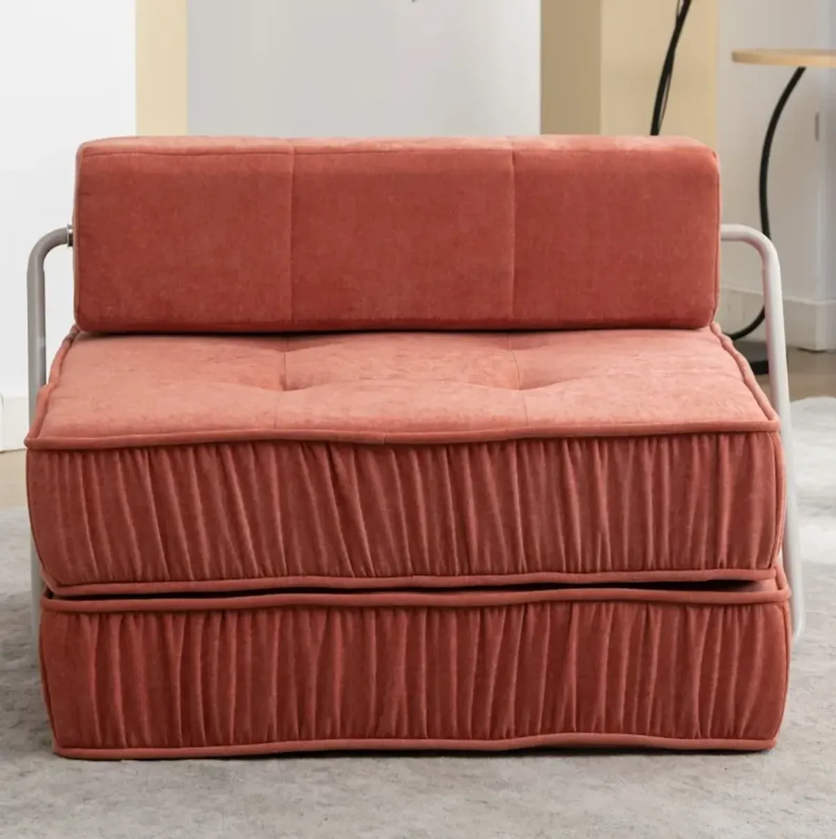 Modular Sectional Sofa with Armless Chair, Orange