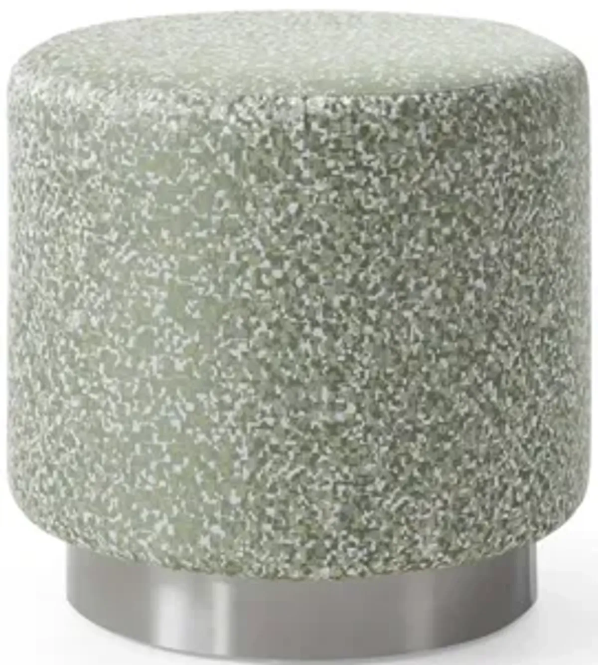 18.5 X 18.5 X 19 Green Fabric Steel Ottoman