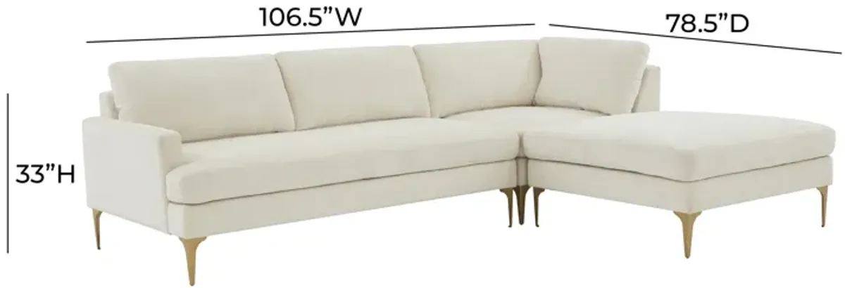 Serena Gray Velvet RAF Chaise Sectional