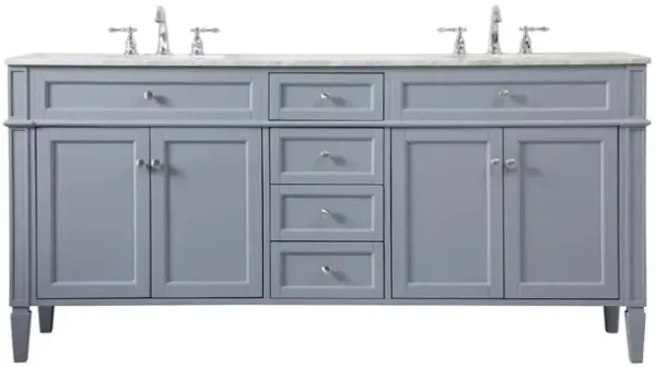 Elegant Kitchen and Bath 72 inch double bathroom vanity in grey