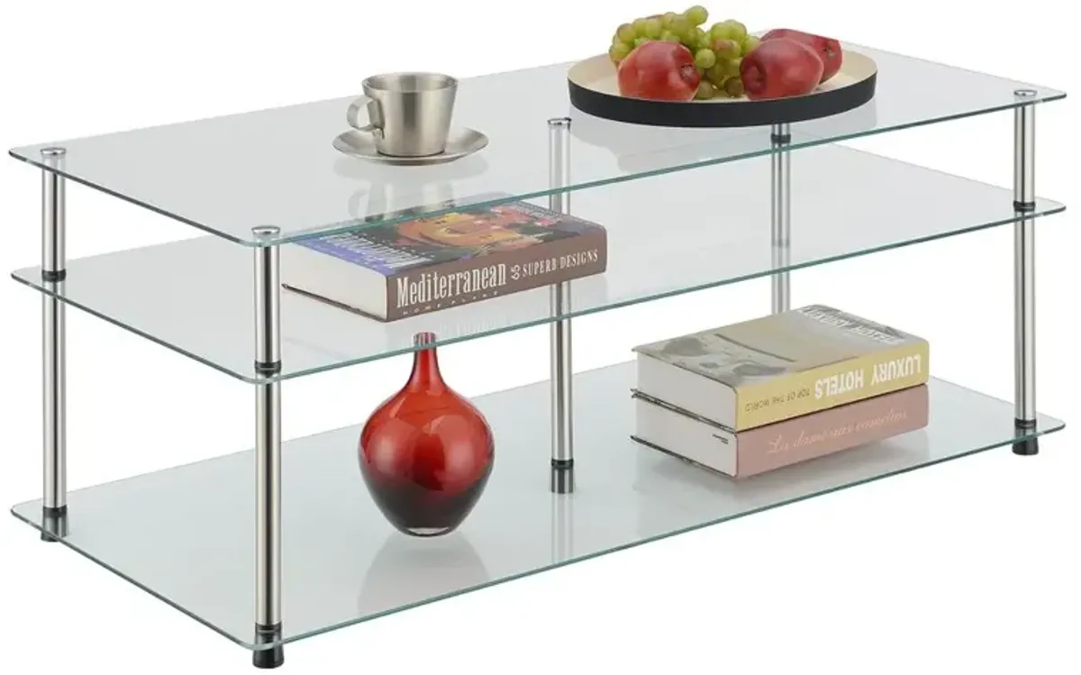 Convience Concept, Inc. Designs2Go Classic Glass 3 Tier Coffee Table