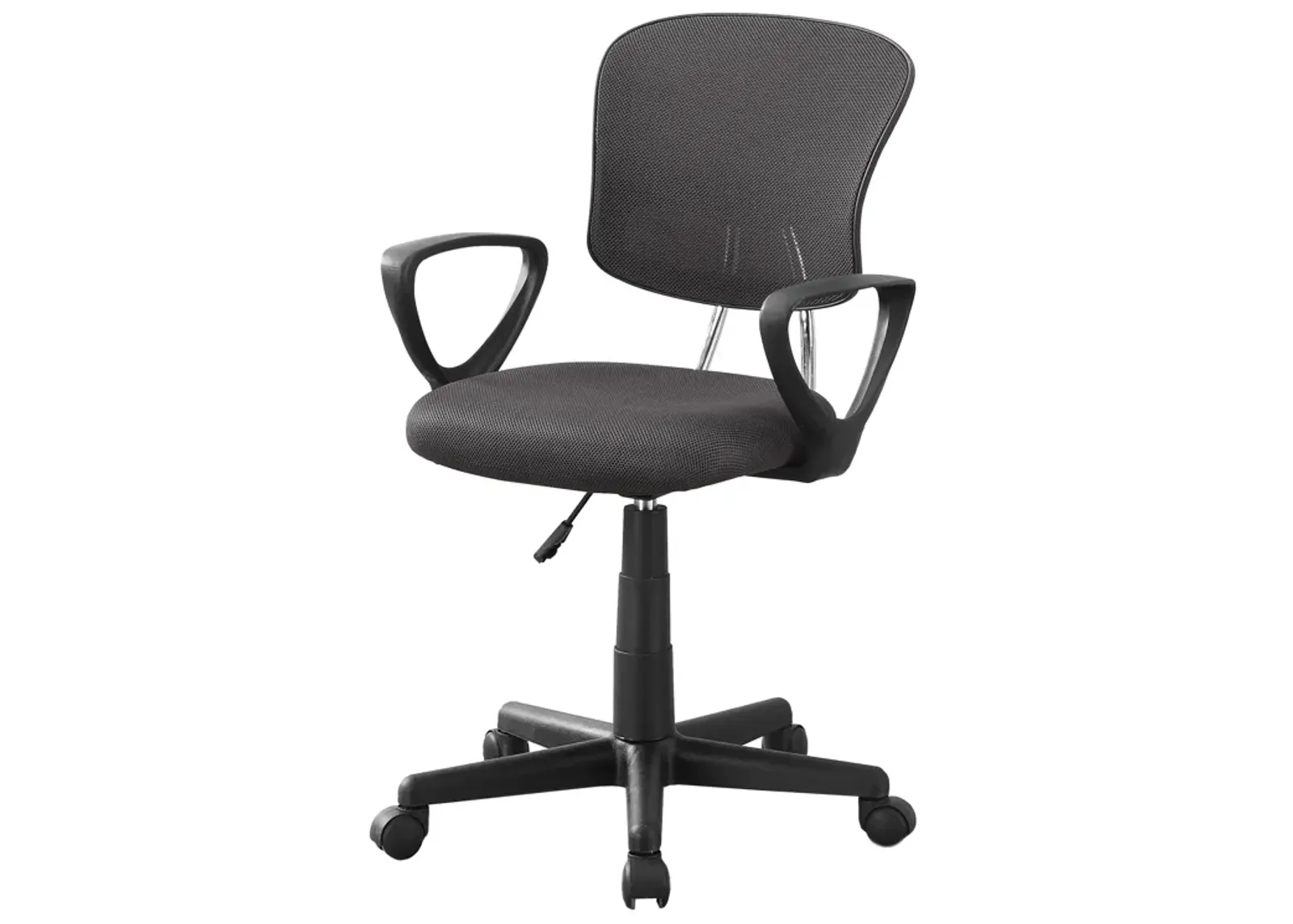 Monarch Specialties I 7262 Office Chair, Adjustable Height, Swivel, Ergonomic, Armrests, Computer Desk, Work, Juvenile, Metal, Mesh, Grey, Black, Contemporary, Modern