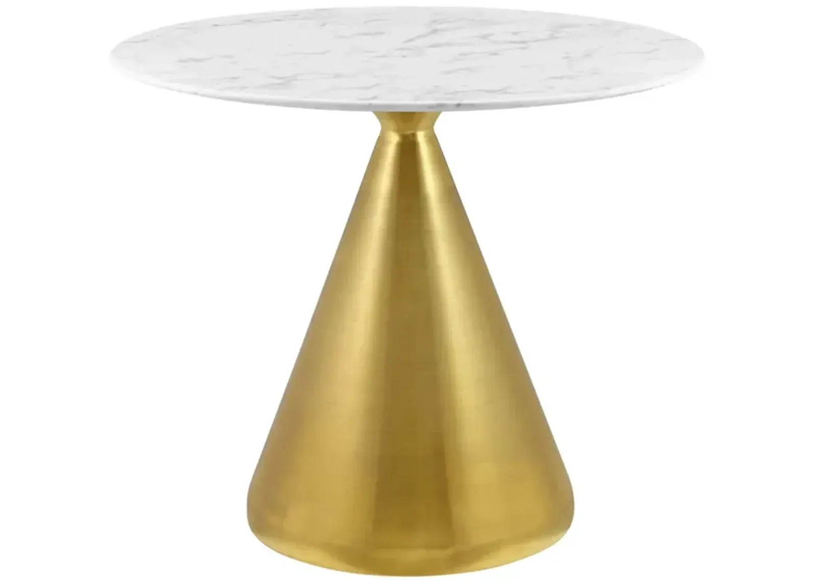 Modway - Tupelo 36" Artificial Marble Dining Table Gold White