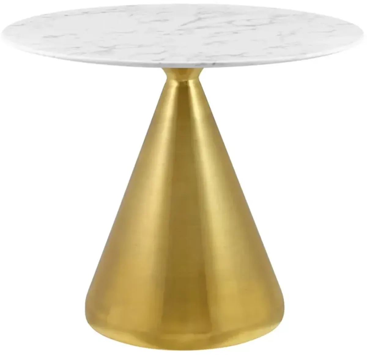 Modway - Tupelo 36" Artificial Marble Dining Table Gold White