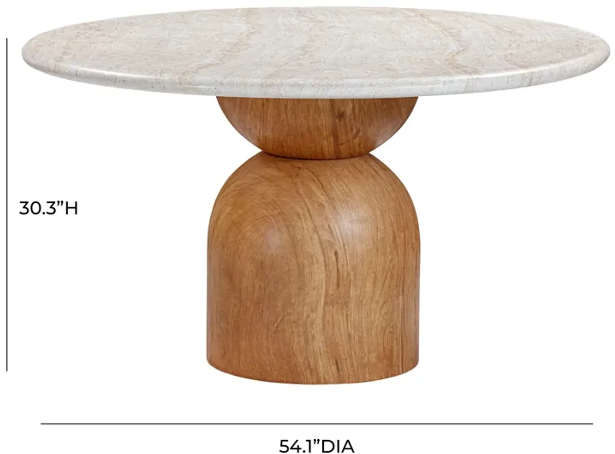 Cynthia Travertine Concrete Indoor / Outdoor 54" Round Dining Table