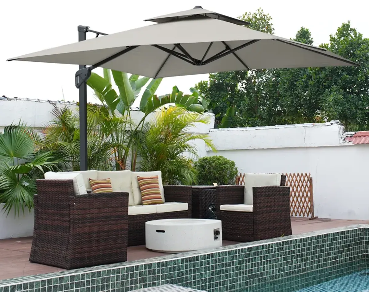 MONDAWE 10 ft. Square Offset Cantilever Outdoor Patio Umbrella
