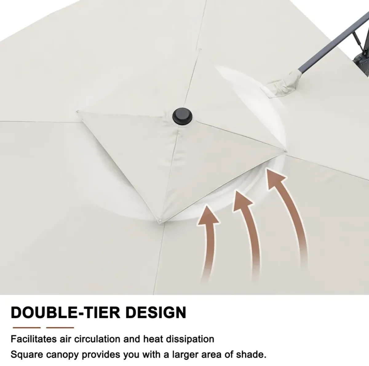 MONDAWE 10 ft. Square Offset Cantilever Outdoor Patio Umbrella
