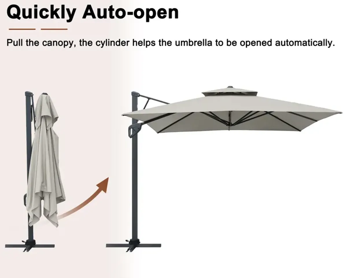 MONDAWE 10 ft. Square Offset Cantilever Outdoor Patio Umbrella