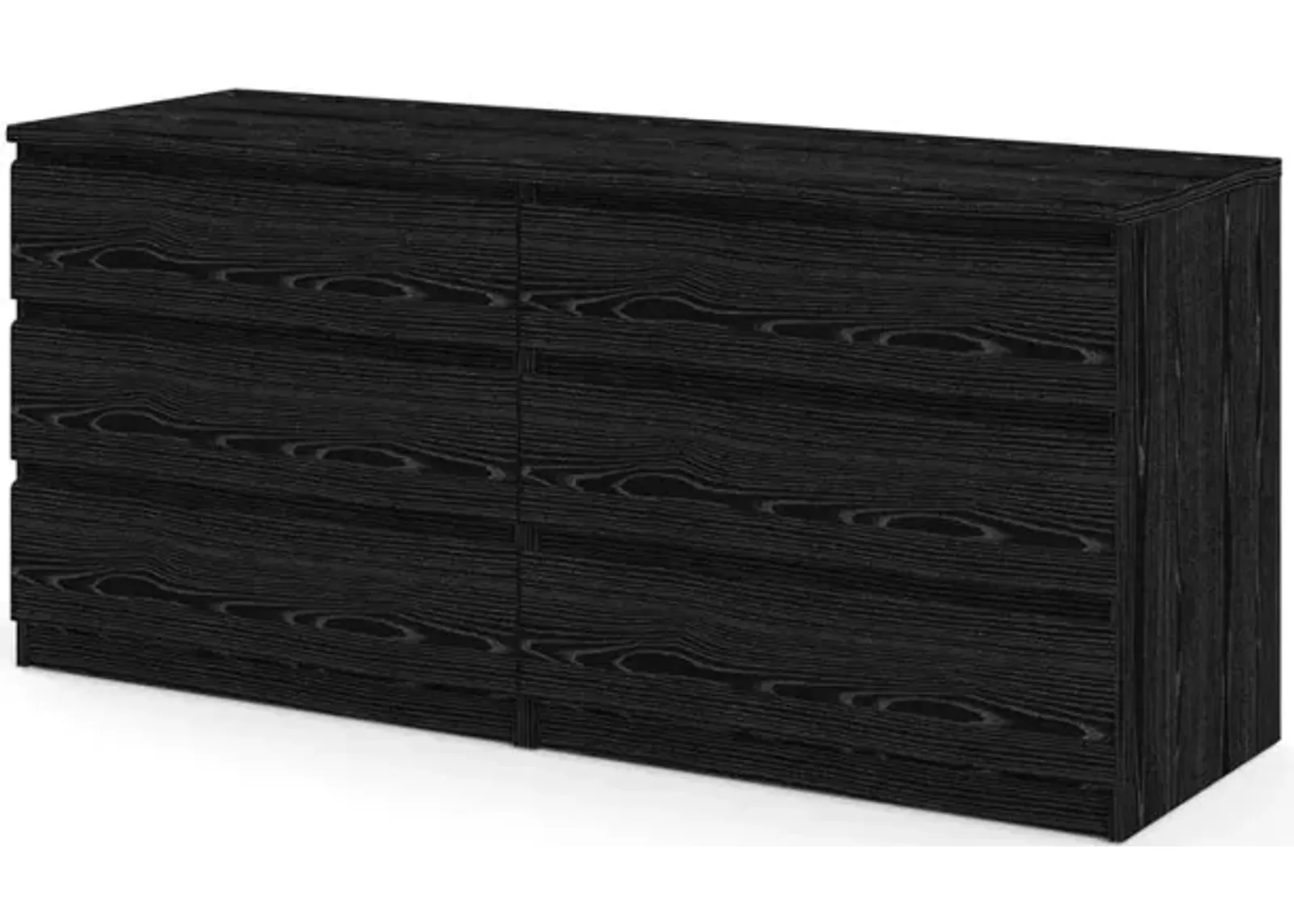 Tvilum Scottsdale 6 Drawer Double Dresser, Black Wood Grain