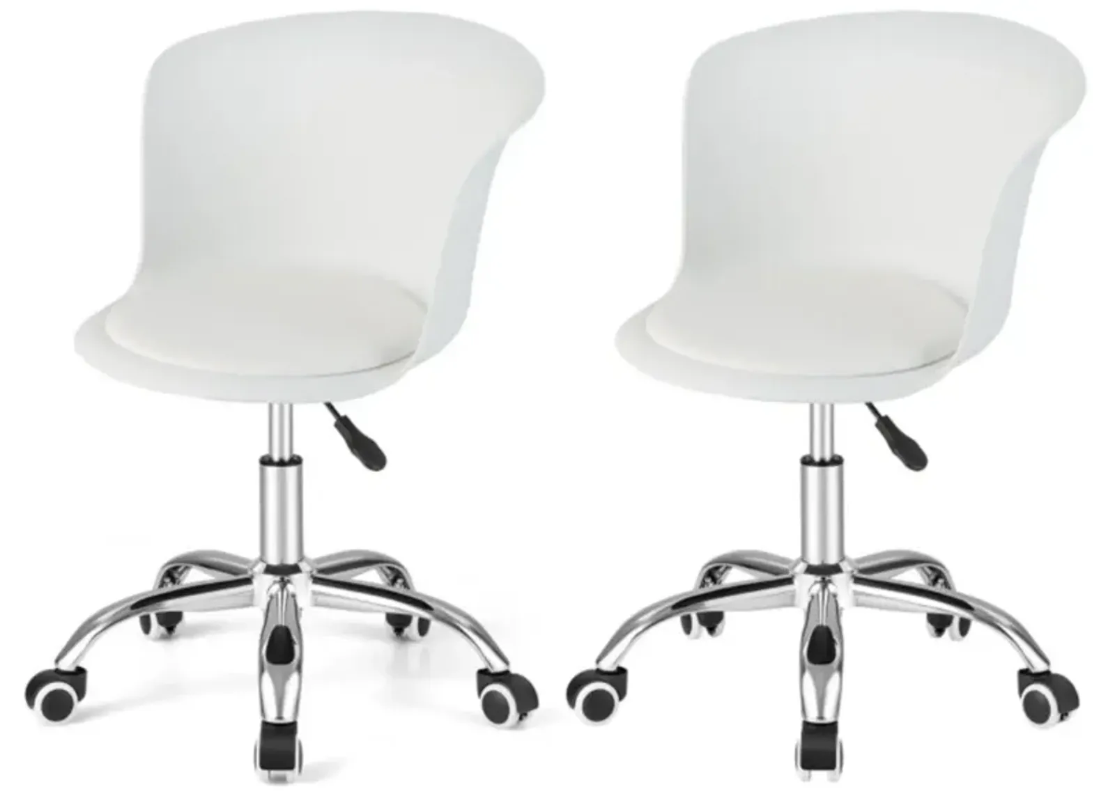 Hivvago Set of 2 Office Desk Chair with Ergonomic Backrest and Soft Padded PU Leather Seat