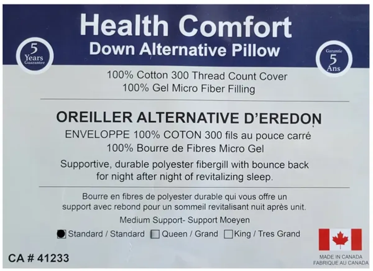 Cotton House - 100% Micro Gel Fiber Pillow, Cotton Shell, Standard Size