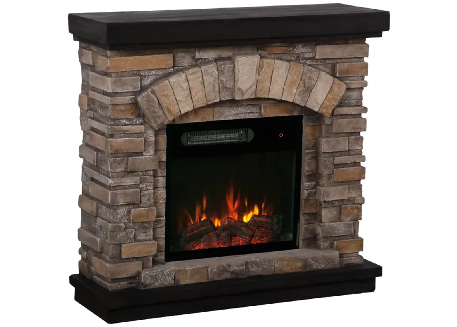 FESTIVO 36" Faux Stone Freestanding Electric Fireplace w/ Remote Control