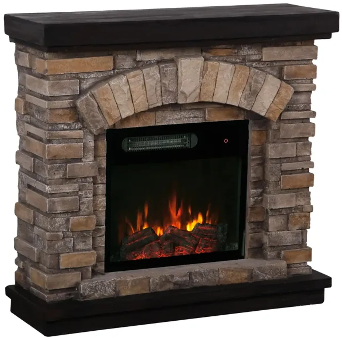 FESTIVO 36" Faux Stone Freestanding Electric Fireplace w/ Remote Control