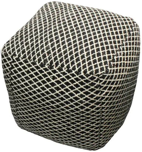 Contemporary Lia Black Pouf