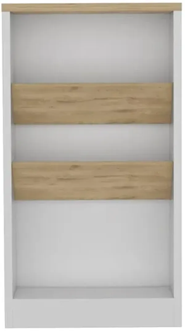 DEPOT E-SHOP Kenton Kitchen Island with 2 Bottle Organizer and Shelf