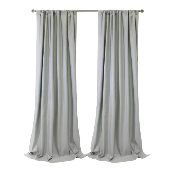 Thermaplus Brooklyn Blackout Dual Header Elegant Vertical Linear Texture Complete Privacy Curtain Panel Grey