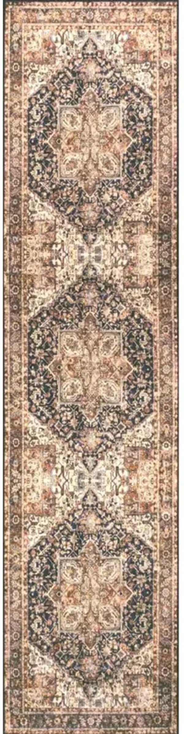 Chapell Chenille Traditional Medallion Machine-Washable Area Rug