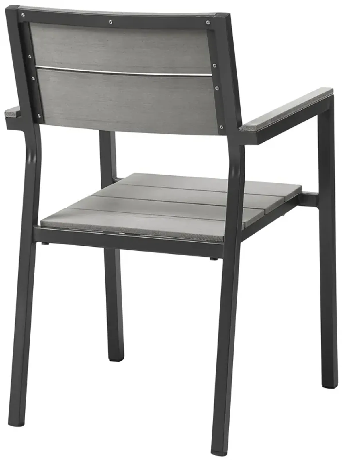 Modway Maine Aluminum Outdoor Patio Arm Chair in Brown Gray