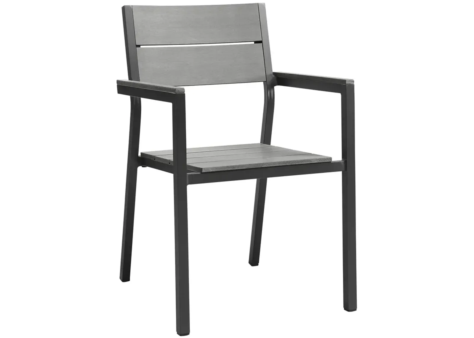 Modway Maine Aluminum Outdoor Patio Arm Chair in Brown Gray