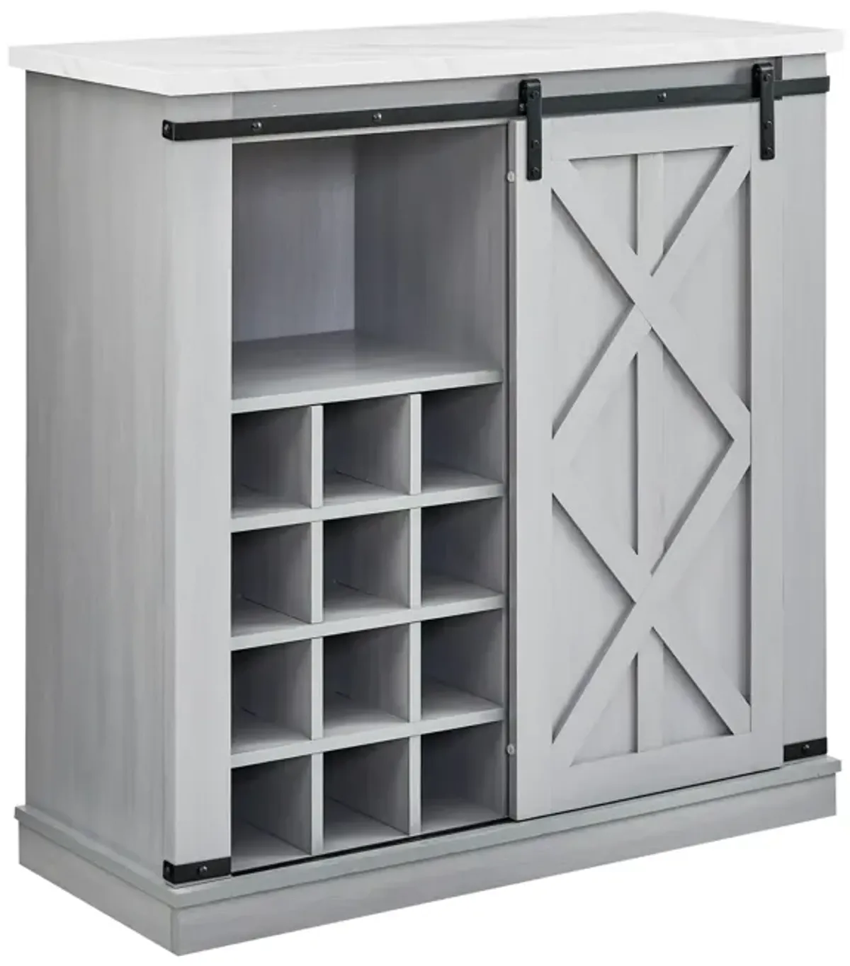 FESTIVO Rustic Wine Bar Cabinet: Space-Saving Storage Solution