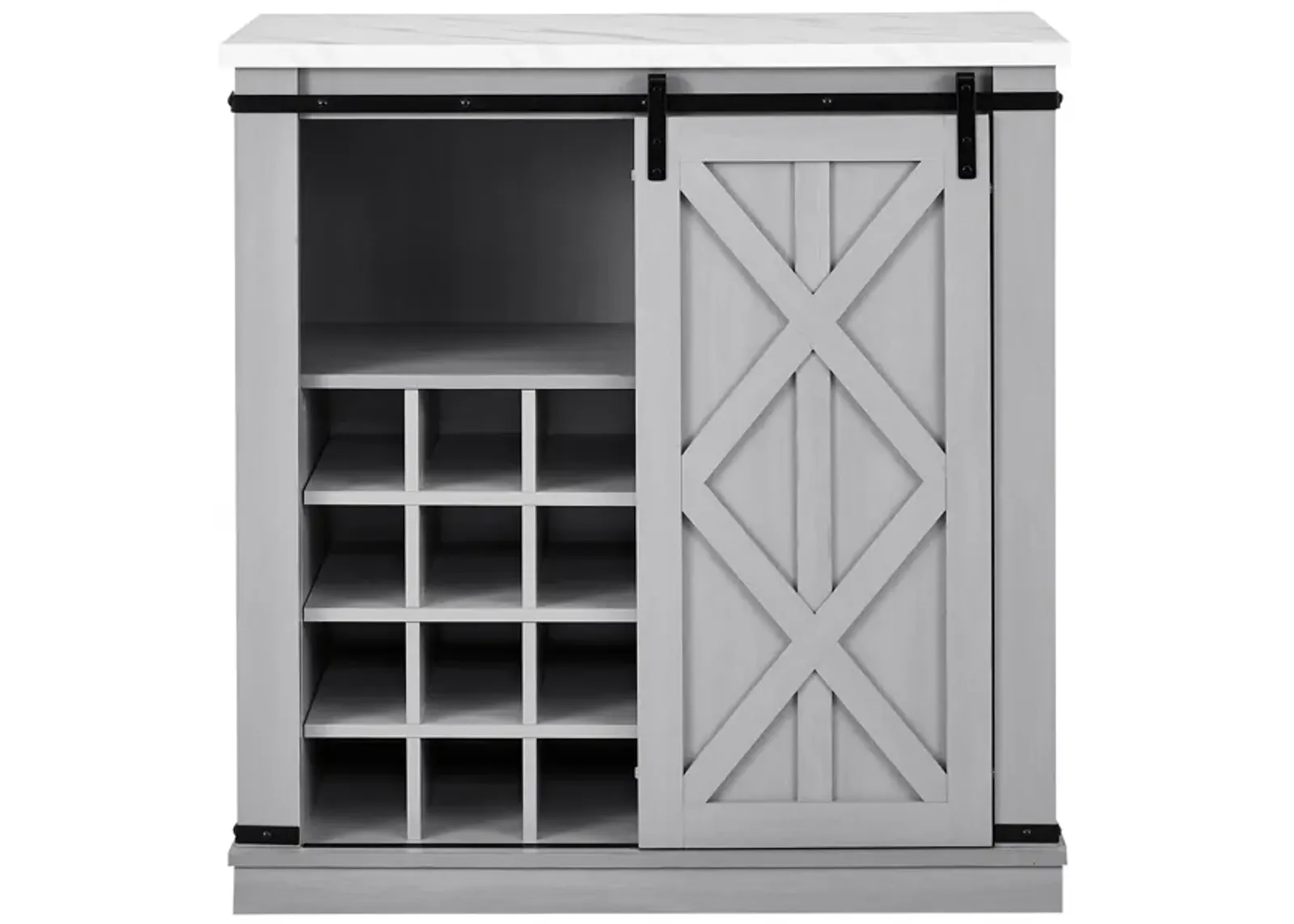 FESTIVO Rustic Wine Bar Cabinet: Space-Saving Storage Solution