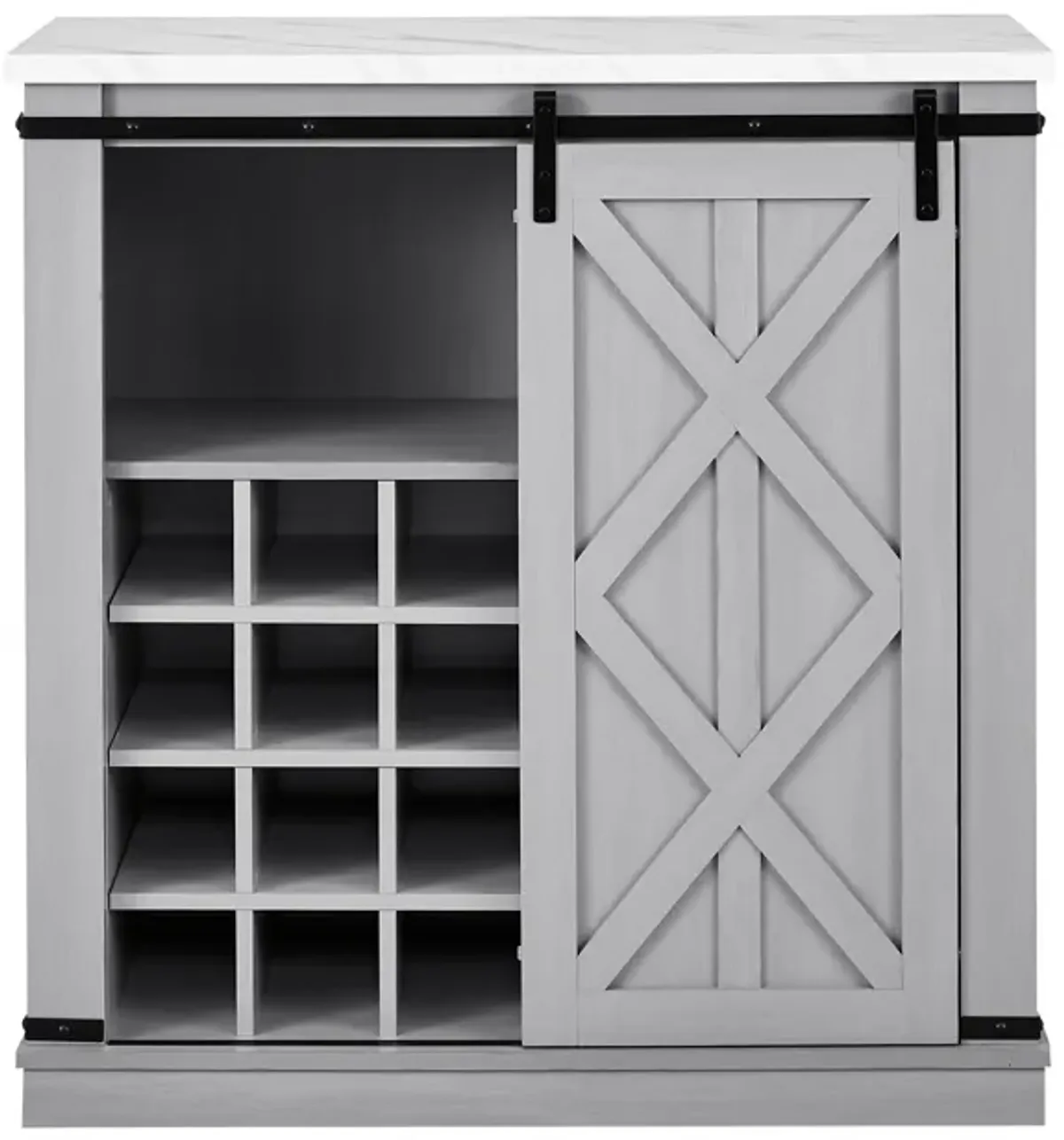 FESTIVO Rustic Wine Bar Cabinet: Space-Saving Storage Solution