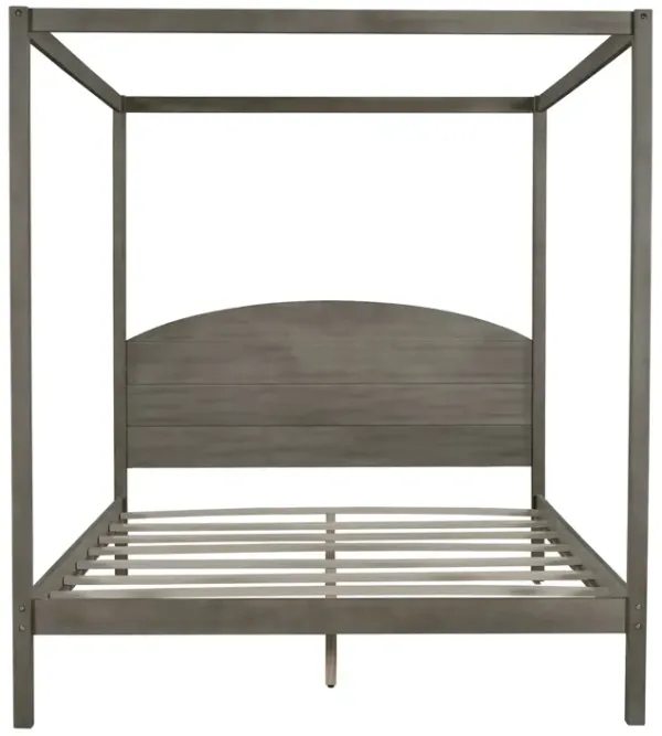 Queen Size Canopy Platform Bed with Headboard and Support Legs